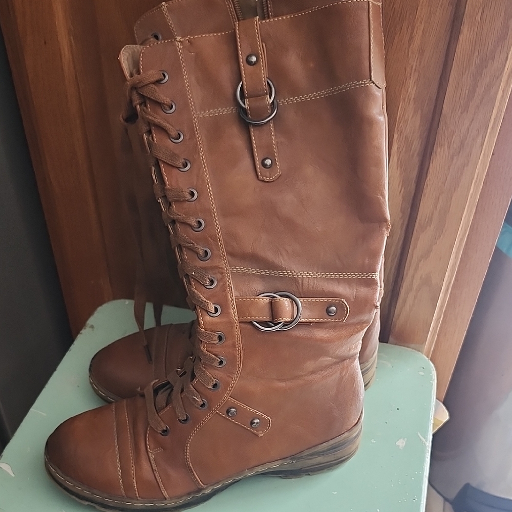 Extreme By Eddie Marc Loren Brown Lace-Up Boots 8.5